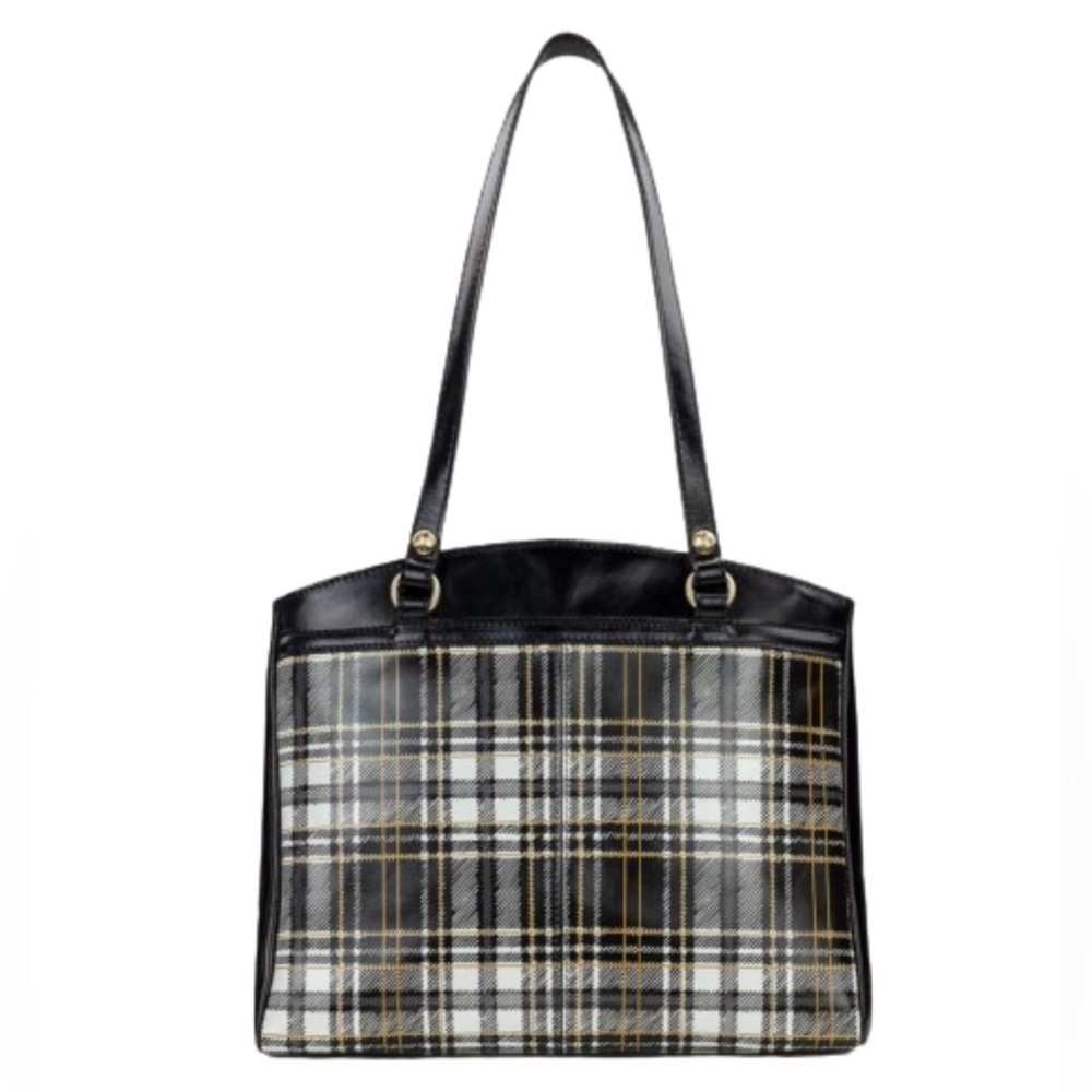 Patricia Nash Poppy Tote/Purse Tassels Black & White Plaid W/ Dust Bag SOLD OUT - Picture 2 of 8